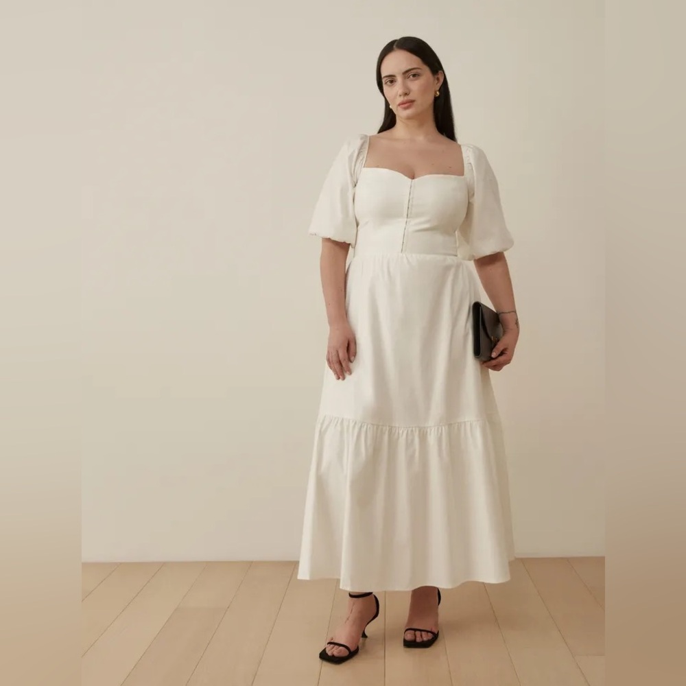 Reformation Rutherford Dress in White, Size 12